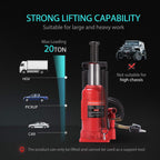 SPECSTAR 20 Ton Pneumatic Air Hydraulic Bottle Jack with Manual Hand Pump