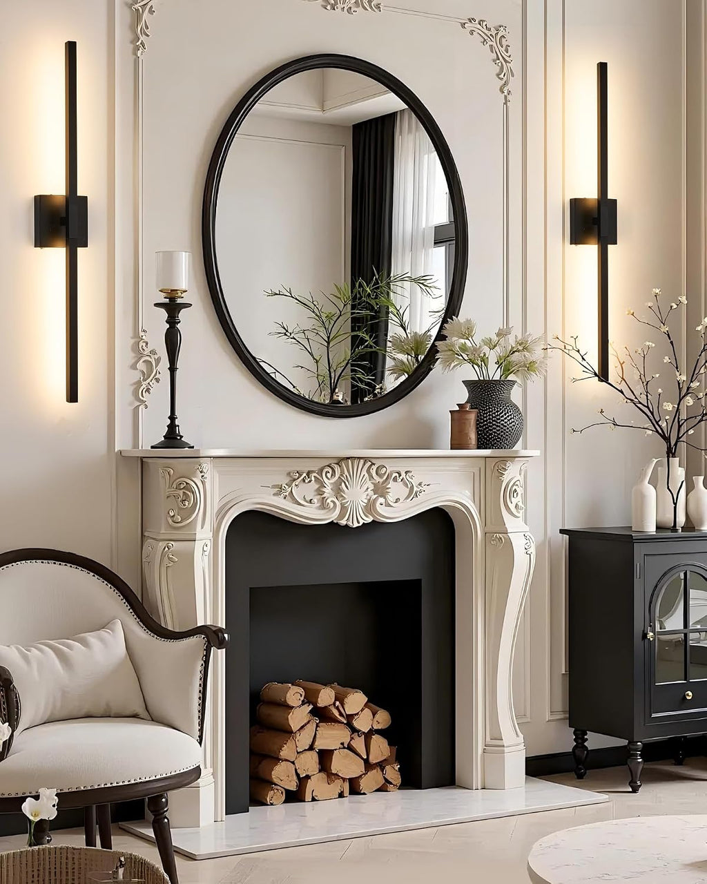 Black Battery Operated Wall Sconce with Remote Control 8000mAh