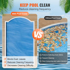 VEVOR Solar Pool Cover, 24 x 12 ft Rectangle Solar Cover 16 mil for Pools, Inground Above Ground Swimming Pool Solar Blanket with Bubble, Heat