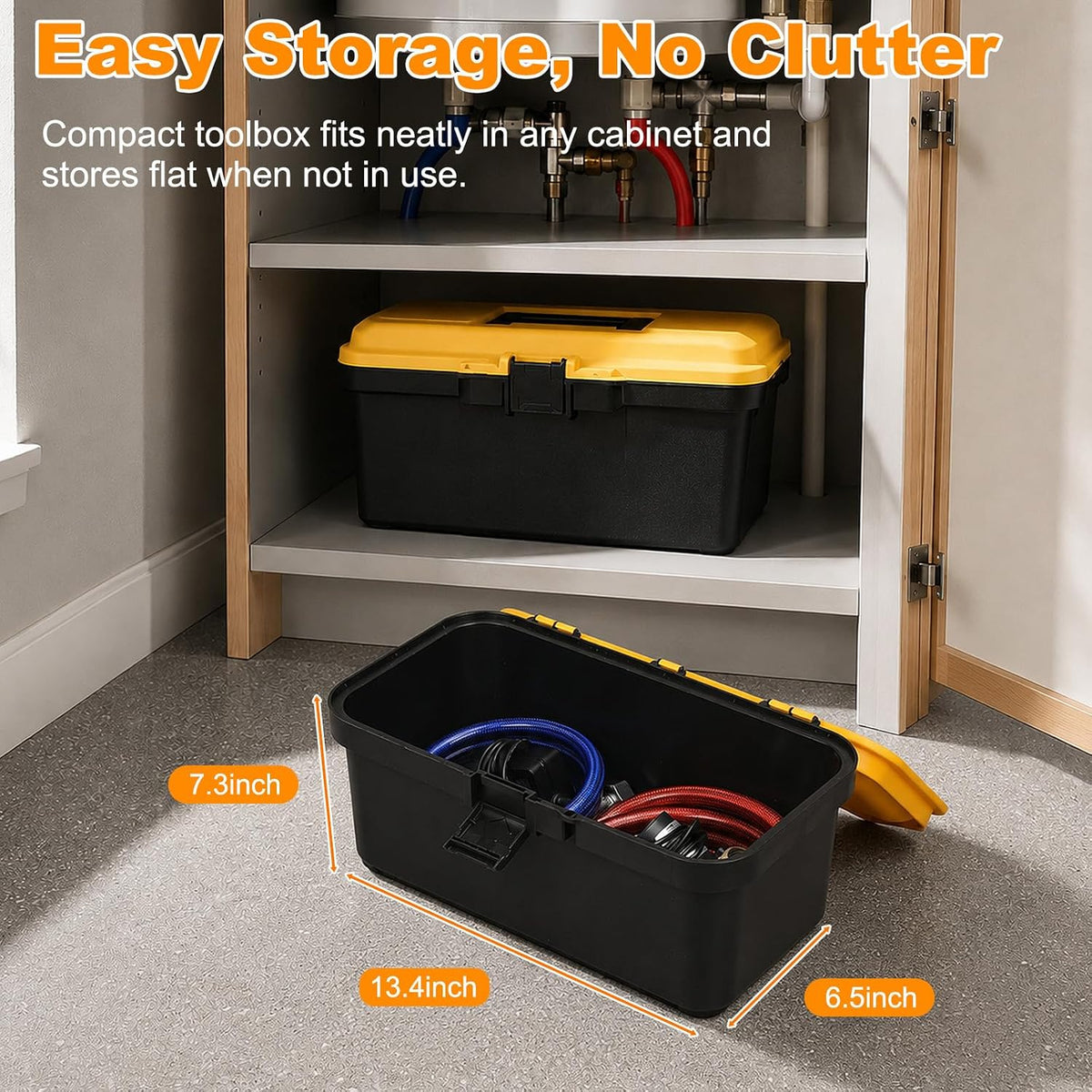 Tankless Water Heater Flushing Kit: Brushless Pump, 2×6' Hoses & Toolbox