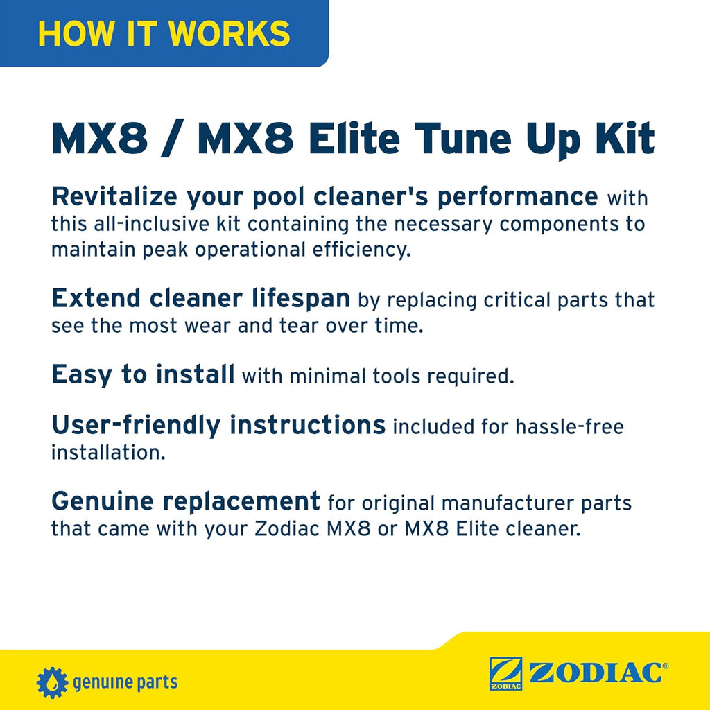 Zodiac Genuine Parts MX8 / MX8 Elite Factory Tune Up Kit R0796200, All-Inclusive Suction Cleaner Performance Tune-Up Kit MX8 and MX8 Elite