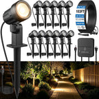 Low Voltage Landscape Lights Kit, Plug & Play 3W Warm White, 12-Pack