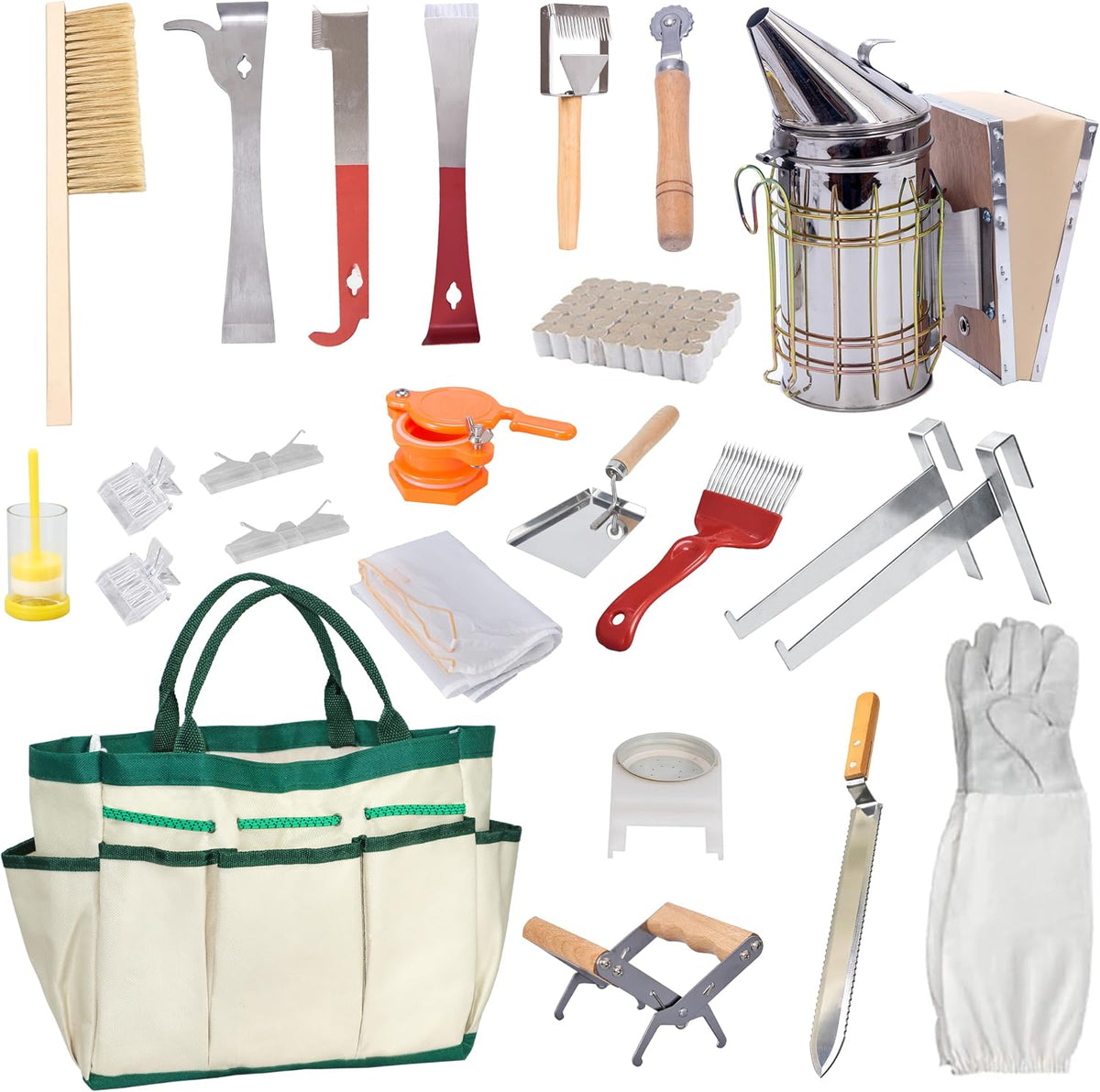 BeeCastle 10-Frame Bee Hives and Supplies Starter Kit,Beehive Kit Dipped in Beeswax,Bee Keeping Supplies-All Beginners Kit Includes Beekeeping