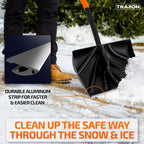 Snow Shovel Heavy Duty for Driveway with Ergonomic Handle to Use Without Backpain for Home Garage Car - Snow Shovel with 18 Inch Blade Large Capacity