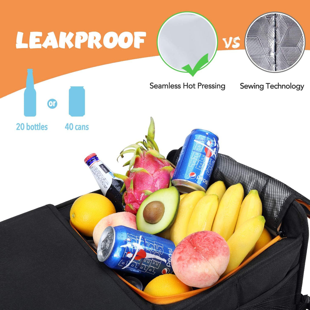 HEYTRIP Large Trunk Organizer with Built-in Leakproof Cooler Bag, Black