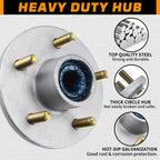 5 on 4.5'' Trailer Hub Kit Pre-Greased for 3500lb #84 Tapered Axle