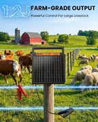 Solar Electric Fence Charger, 1.2J 45 Mile with Short Circuit Alarm