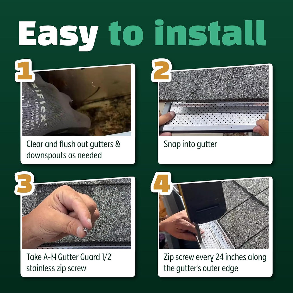 A-M Gutter Guard 5" x 100 Ft Mill Finish Aluminum, Leaf & Debris Protection
