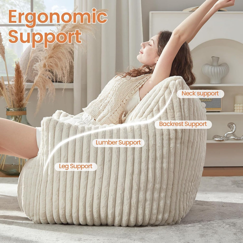 Giant Bean Bag Chair for Adults Teens with Armrest Large BeanBag Couch Sofa