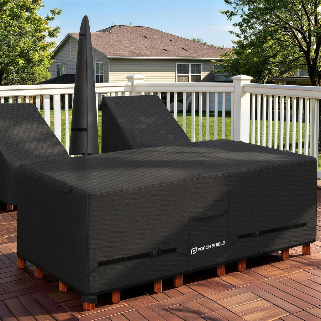 Porch Shield Waterproof Rectangular Patio Table Cover 108 x 60 inch, Black