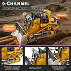 Remote Control Excavator (11-Channel), Dump Truck, Bulldozer, Loader (9-Channel), 2.4GHz Remote Control Construction Vehicles, Made of ABS, with Cool