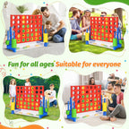GADFISH Giant 4 in A Row - 2.6 FT Tall Outdoor 4 in A Row Perfect for Indoor & Outdoor Use, 4-to-Score Giant Game Set for Kids & Adults, with 42