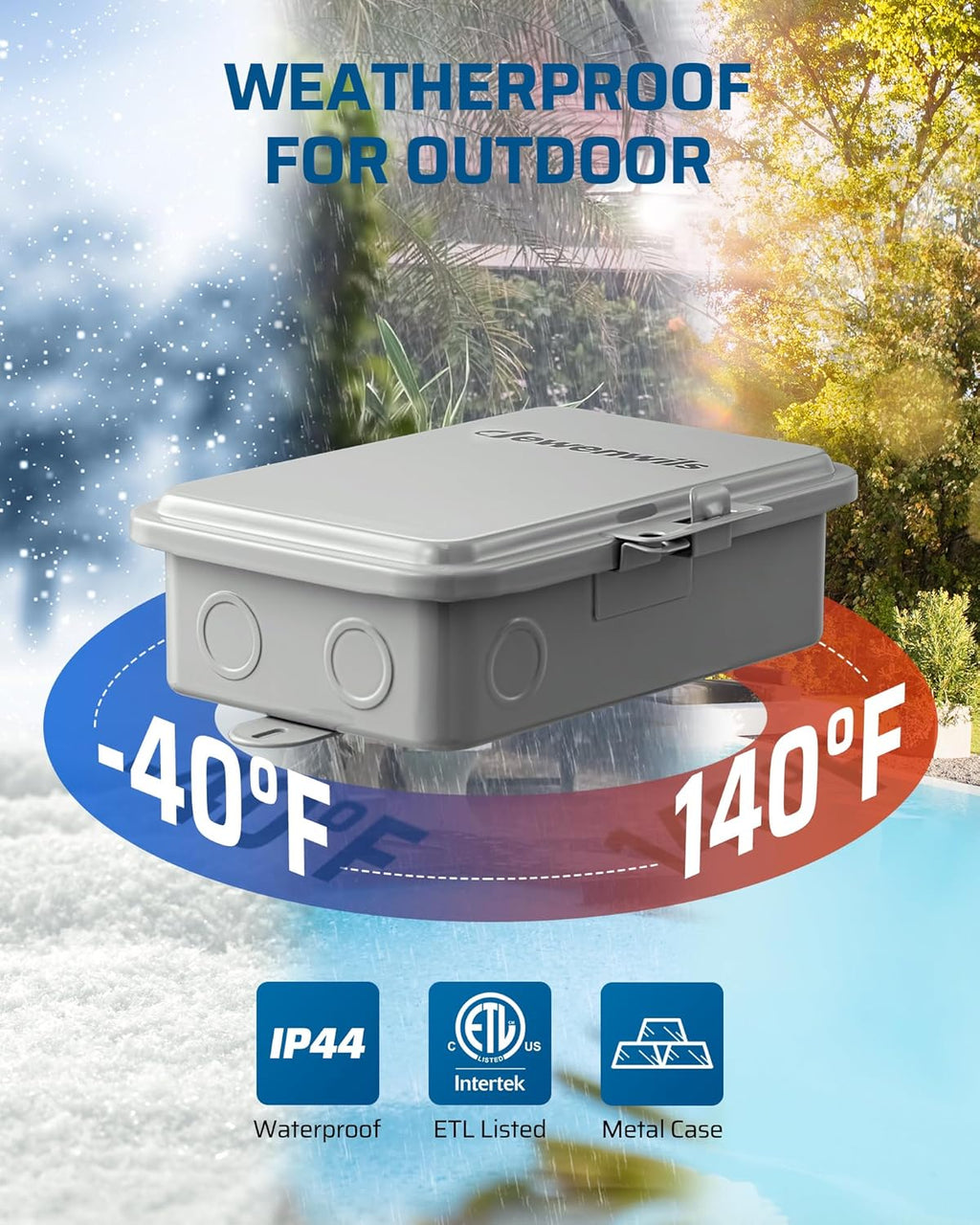 DEWENWILS Pool Pump Timer, Outdoor Smart WiFi Timer Box, 40A 240VAC 3HP