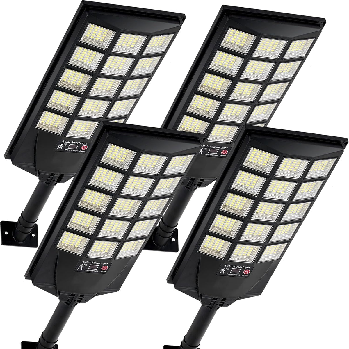 Solar Lights Outdoor Waterproof, 6500K Dusk to Dawn Solar Street Light Motion Sensor with Remote, LED Security Flood Light for Outside Garden Yard