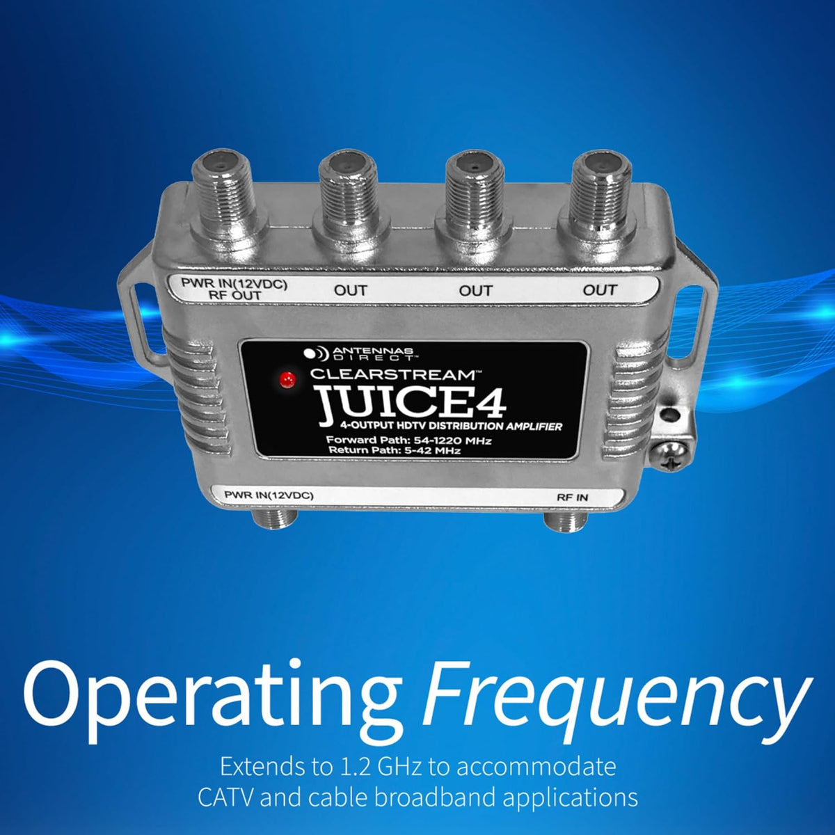 Antennas Direct ClearStream JUICE4 Distribution Amplifier, Silver
