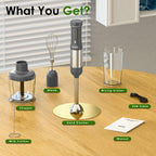 5-in-1 Cordless Immersion Blender with Rechargeable Handheld Battery