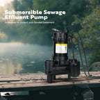 VIVOHOME 1 HP Cast Iron Sewage/Effluent Pump for Basement, Septic Tank
