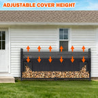 8ft Heavy Duty Firewood Rack with Waterproof Cover