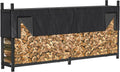 8ft Heavy Duty Firewood Rack with Waterproof Cover