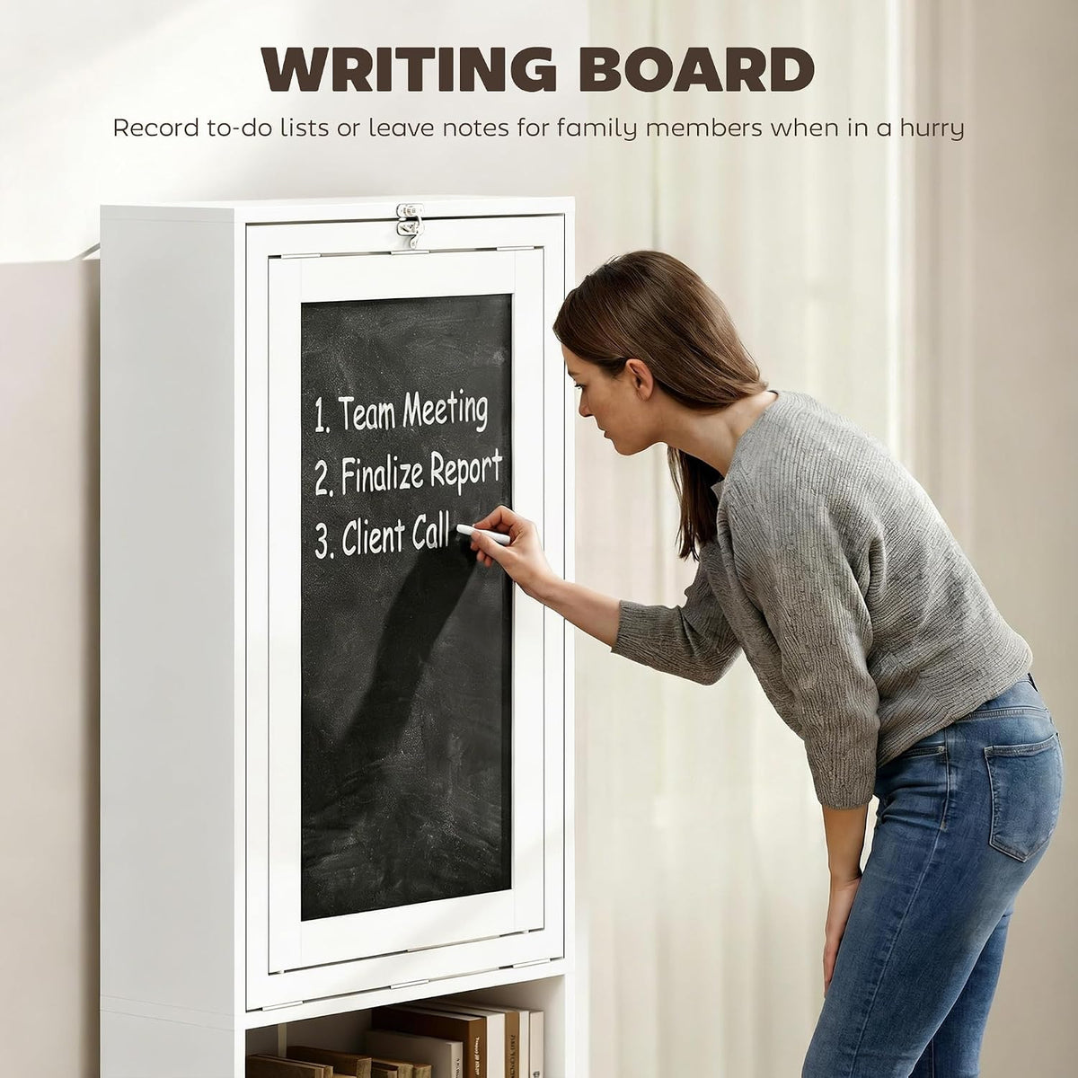 HOMCOM Foldable Desk Wall Mounted Convertible Table for Small Spaces, White