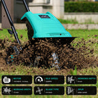 12'' 10.5AMP Corded Electric Garden Roto Tiller Cultivator Powerful