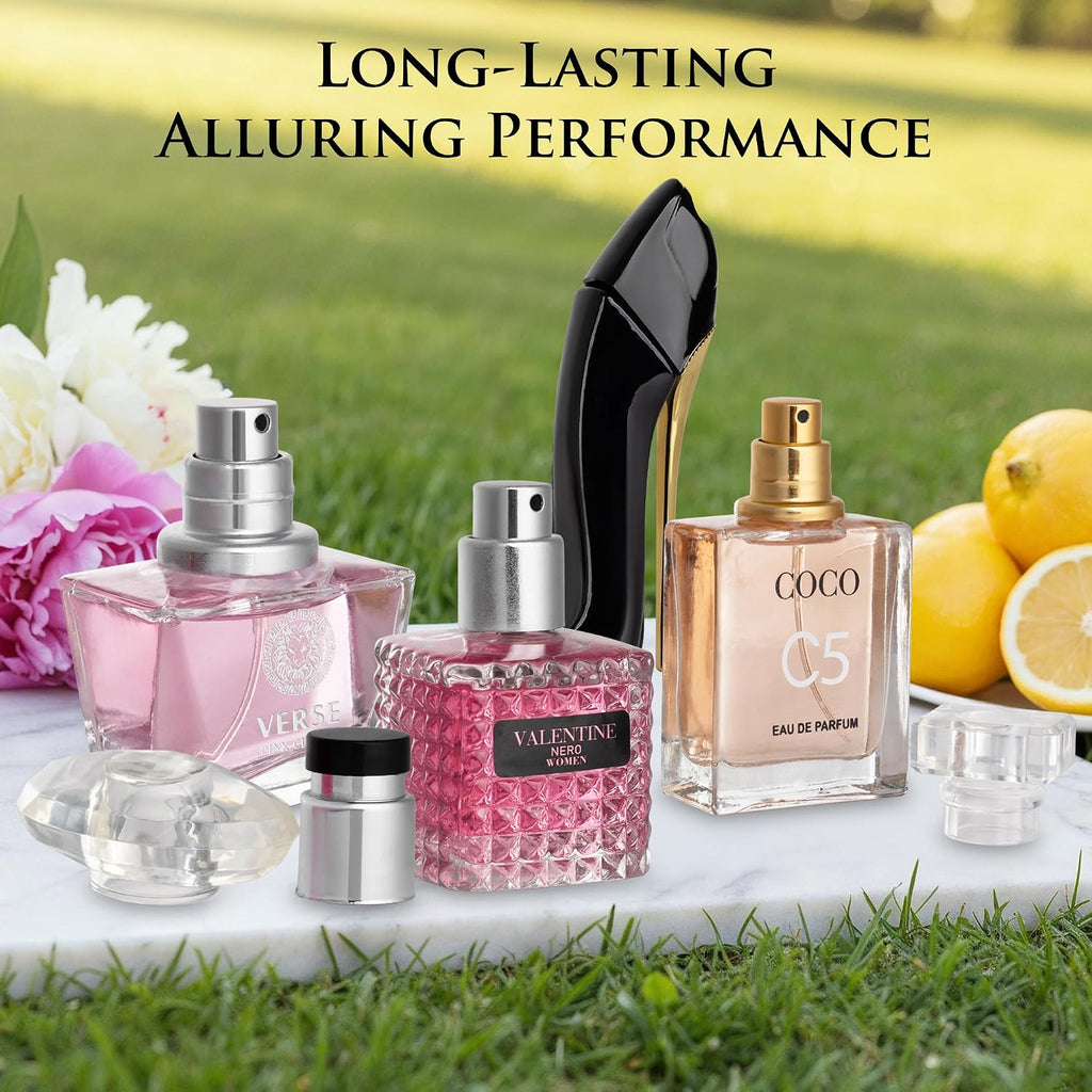 Essential 4 PC Mini Perfume Set, Birthday Gift Set for Women, Eau De Parfum 30ml Each, Vanilla Perfume & Floral Fragrance, Long-Lasting Travel Size