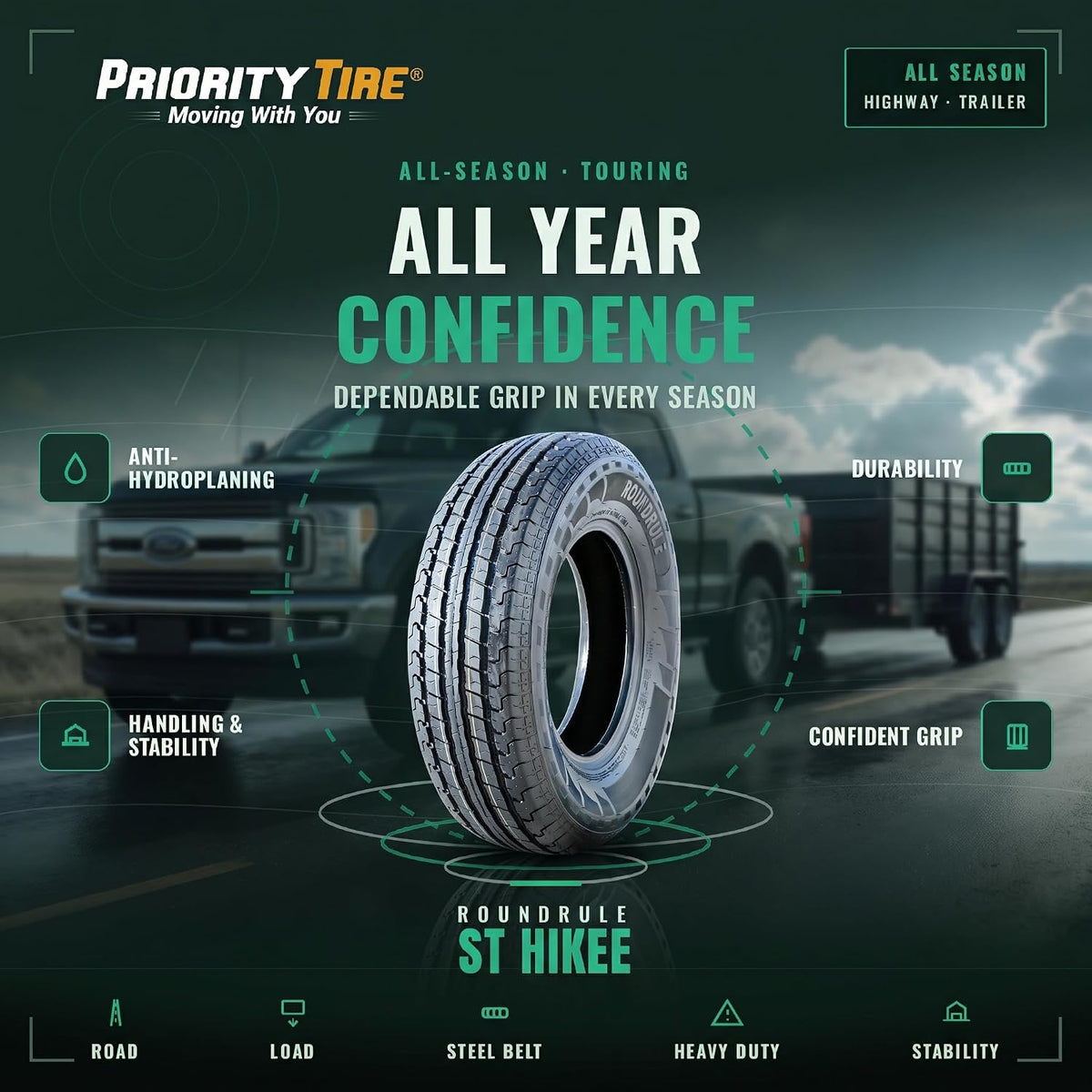 ST Hikee ST205/75R15 All Season D (8 Ply) Semi-Steel Radial Tire