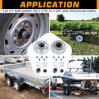5 on 4.5'' Trailer Hub Kit Pre-Greased for 3500lb #84 Tapered Axle