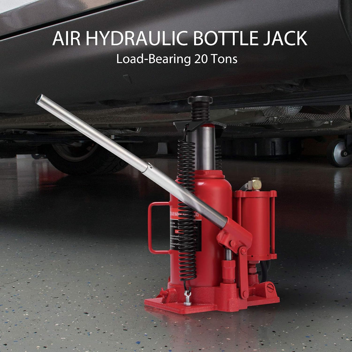 SPECSTAR 20 Ton Pneumatic Air Hydraulic Bottle Jack with Manual Hand Pump