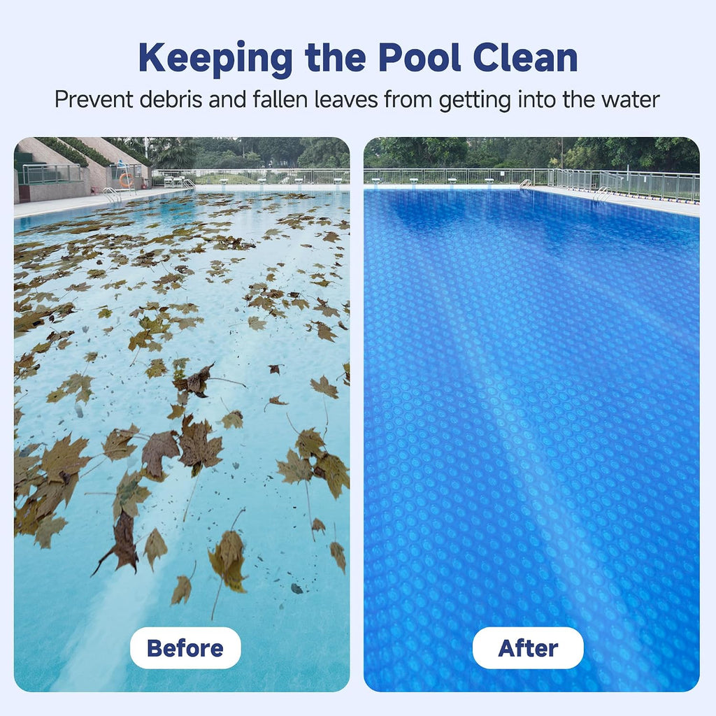 Real Relax 16 mil Solar Pool Cover, 16 x 32 ft Rectangle Bubble Blanket