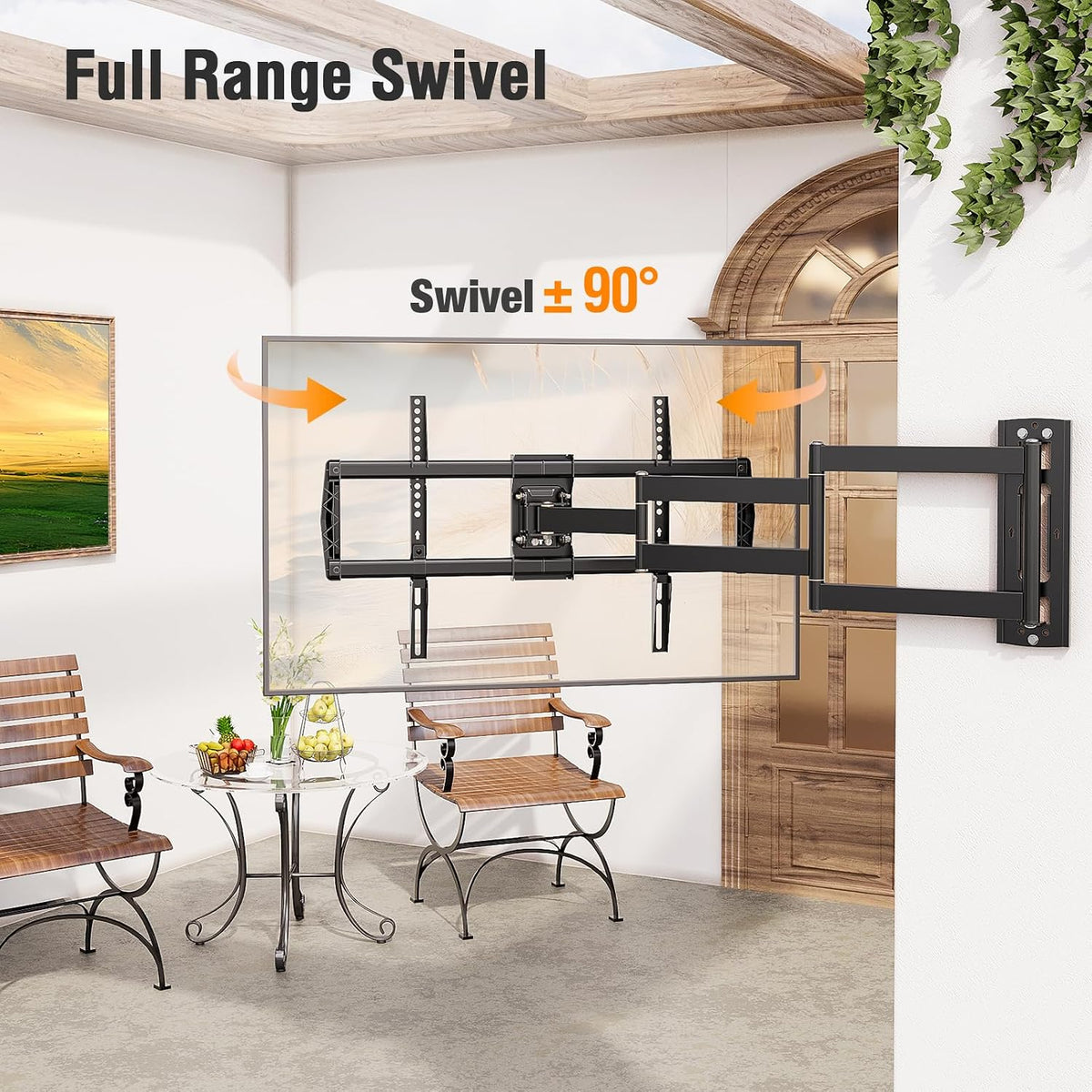 Outdoor TV Wall Mount Waterproof for 42-75 Inch TVs, 37.9" Long Extend Arm