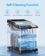Ice Makers Countertop 26.5Lbs/24H, 9 Ice Cubes Release in 6 Mins, Ice Machine with 2 Sizes Bullet Ice, Self-Cleaning Portable Ice Maker with Ice