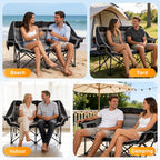 Suteck Double Camping Chair, Heavy Duty 660lbs Folding 2 Person Camp Chair