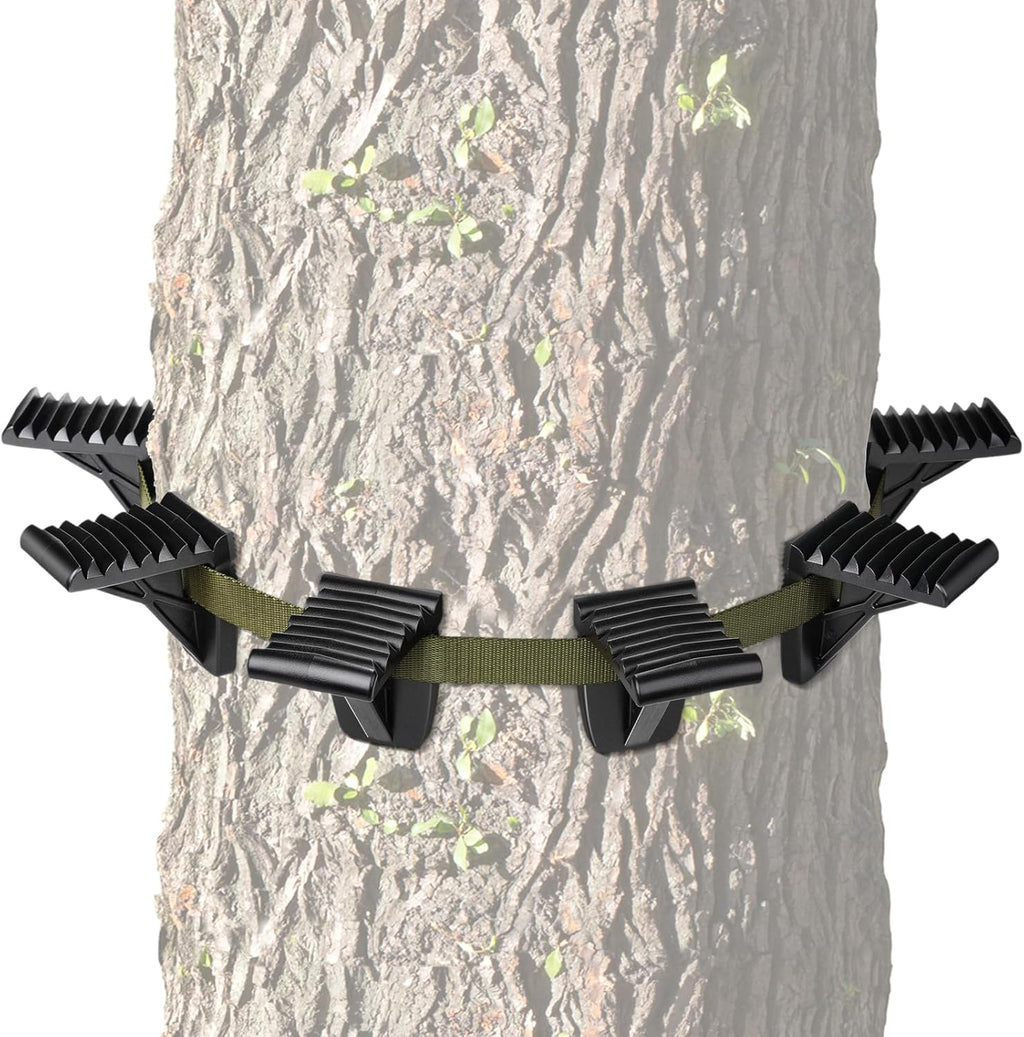 Saddle Hunting Platform Steps, Ultra-Light Ring of Steps for Climbing Bow Hunting with 6 Feet Heavy-Duty Strap & Cam Buckle, Ergonomic Anti-Slip