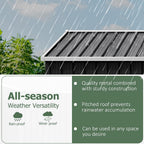 WKM 8X8 FT Outdoor Storage Shed Black