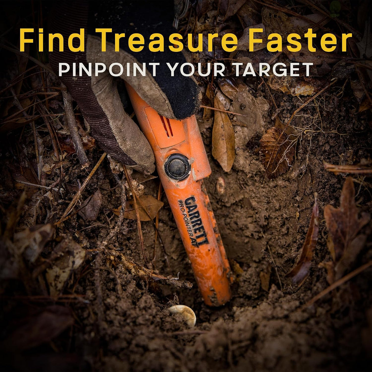 Garrett Pro-Pointer AT Waterproof Metal Detector - Made in The USA - 20ft Submersible, Orange Visibility, High Sensitivity for Nuggets & Small