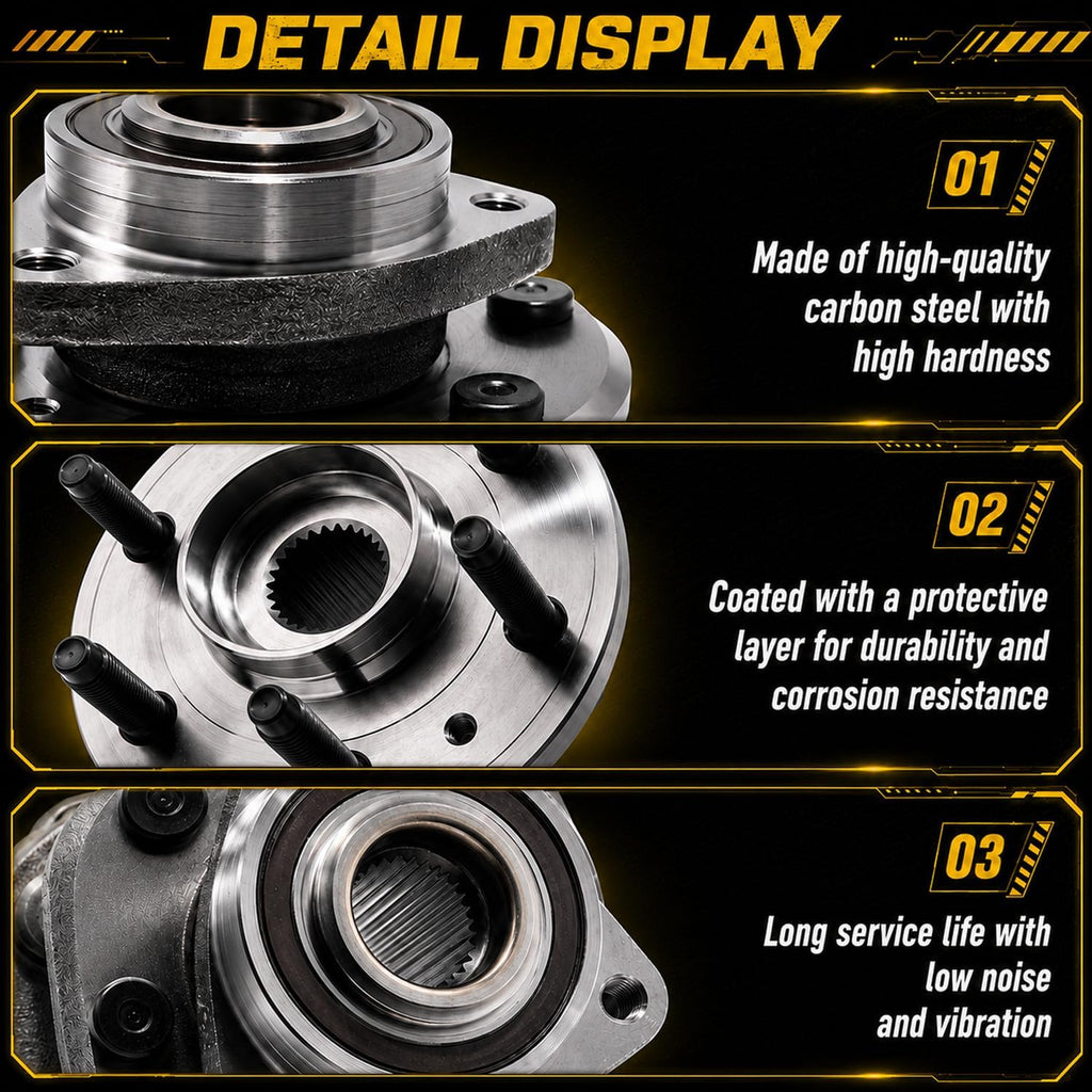 515151 2WD/4WD Front Wheel Bearing and Hub Assembly Fits for 2012-2018 Ram 1500, 2019-2020 Ram 1500 Classic Hub Bearing Assembly 5-Lug w/ABS, Replace
