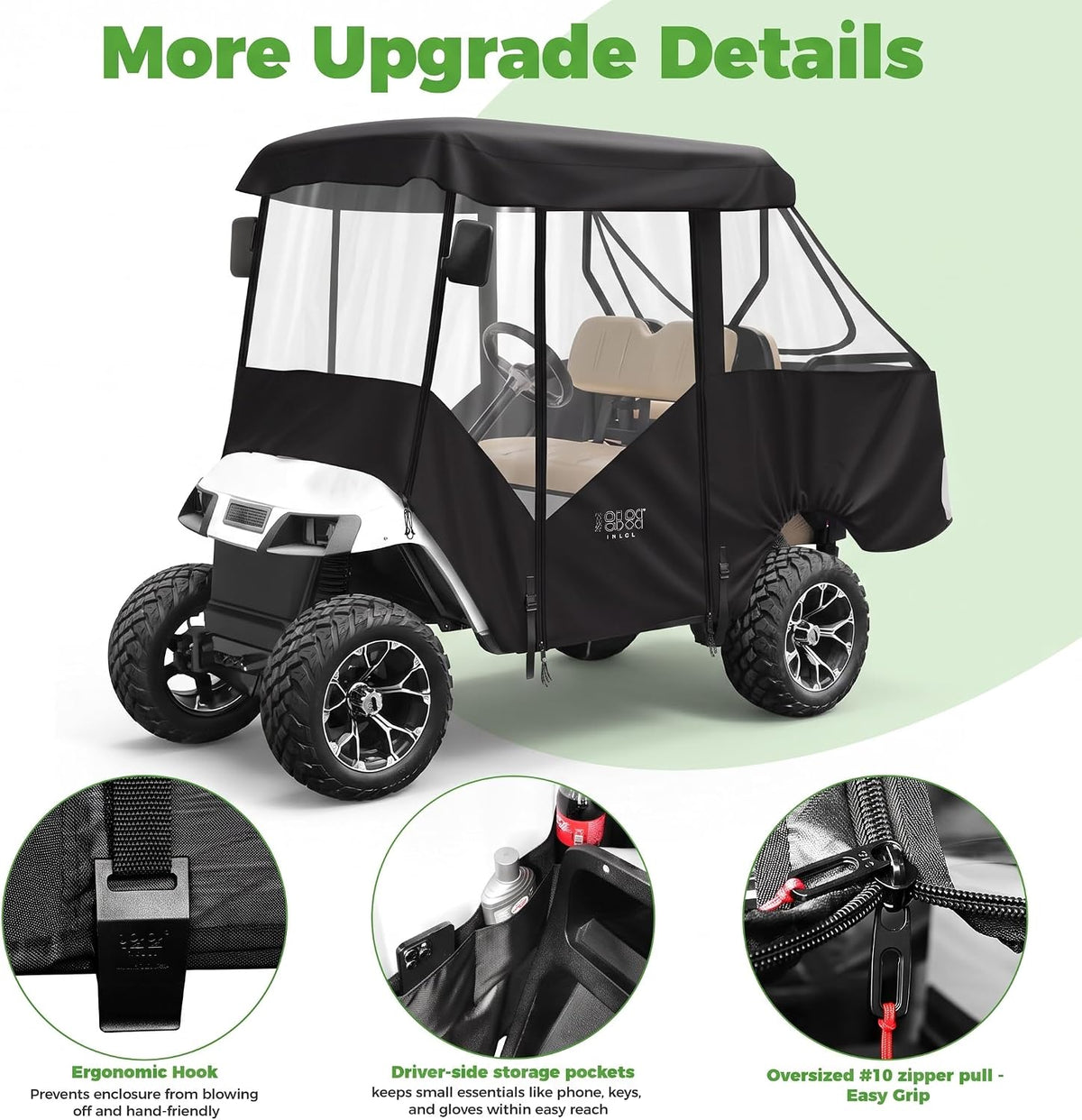 10L0L 4 Passenger Golf Cart Driving Enclosure for EZGO TXT Model