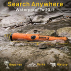 Garrett Pro-Pointer AT Waterproof Metal Detector - Made in The USA - 20ft Submersible, Orange Visibility, High Sensitivity for Nuggets & Small