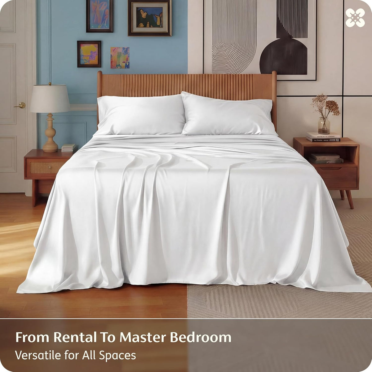 Bedsure PureWoven 100% Rayon Derived from Bamboo, King Size Sheets Set