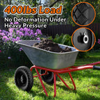 4.80/4.00-8 Flat Free Wheelbarrow Tire and Wheel, 16" Black 2-Pack