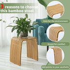 Bamboo Shower Bench, Waterproof Non-Slip Bath Stool,Sturdy Stable