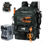 KastKing BaitSpace 50L Fishing Backpack with 4 Tackle Boxes, 2 Rod Holders