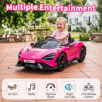 Kids Ride-on Car Licensed McLaren765LT for 3-6Years Old, Electric car 12V Battery Powered Electric Vehicle, w/Parent Remote, Music Player, LED Lights