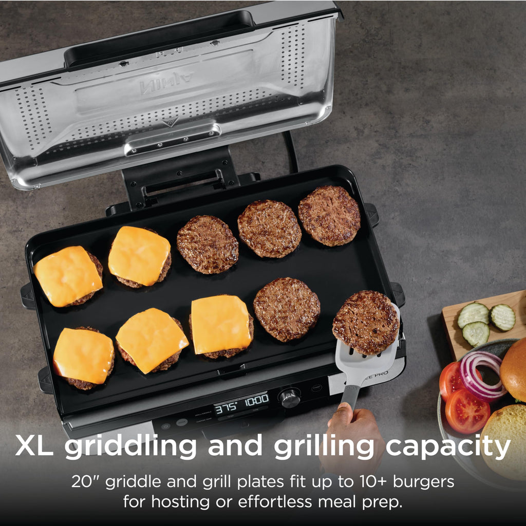 Ninja® Sizzle™ Pro XL 20'' Indoor Griddle & Grill, Silver, GX101