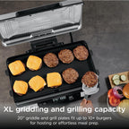 Ninja® Sizzle™ Pro XL 20'' Indoor Griddle & Grill, Silver, GX101
