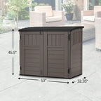 Suncast 34 Cu Ft Horizontal Shed, Outdoor Storage Shed with Floor, Stoney