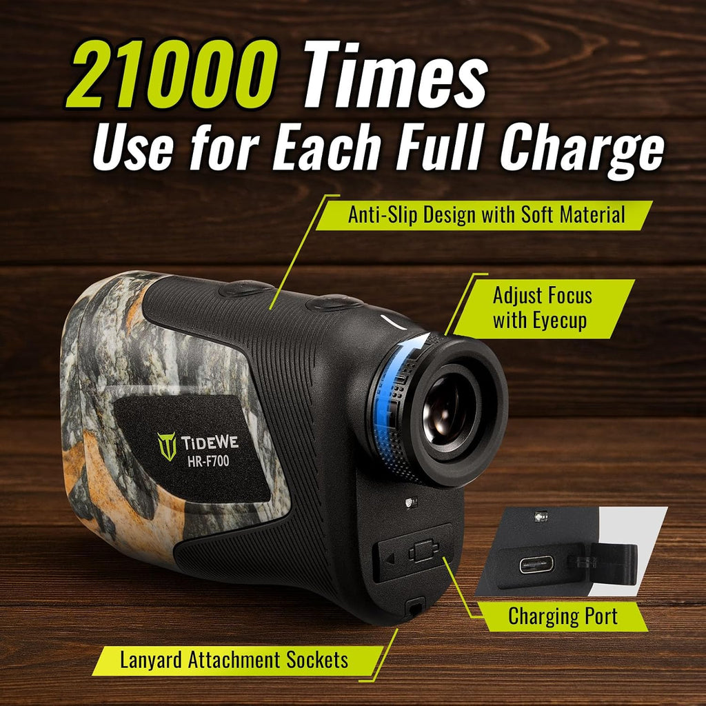 TIDEWE Hunting Rangefinder, Rechargeable Camo Laser Range Finder
