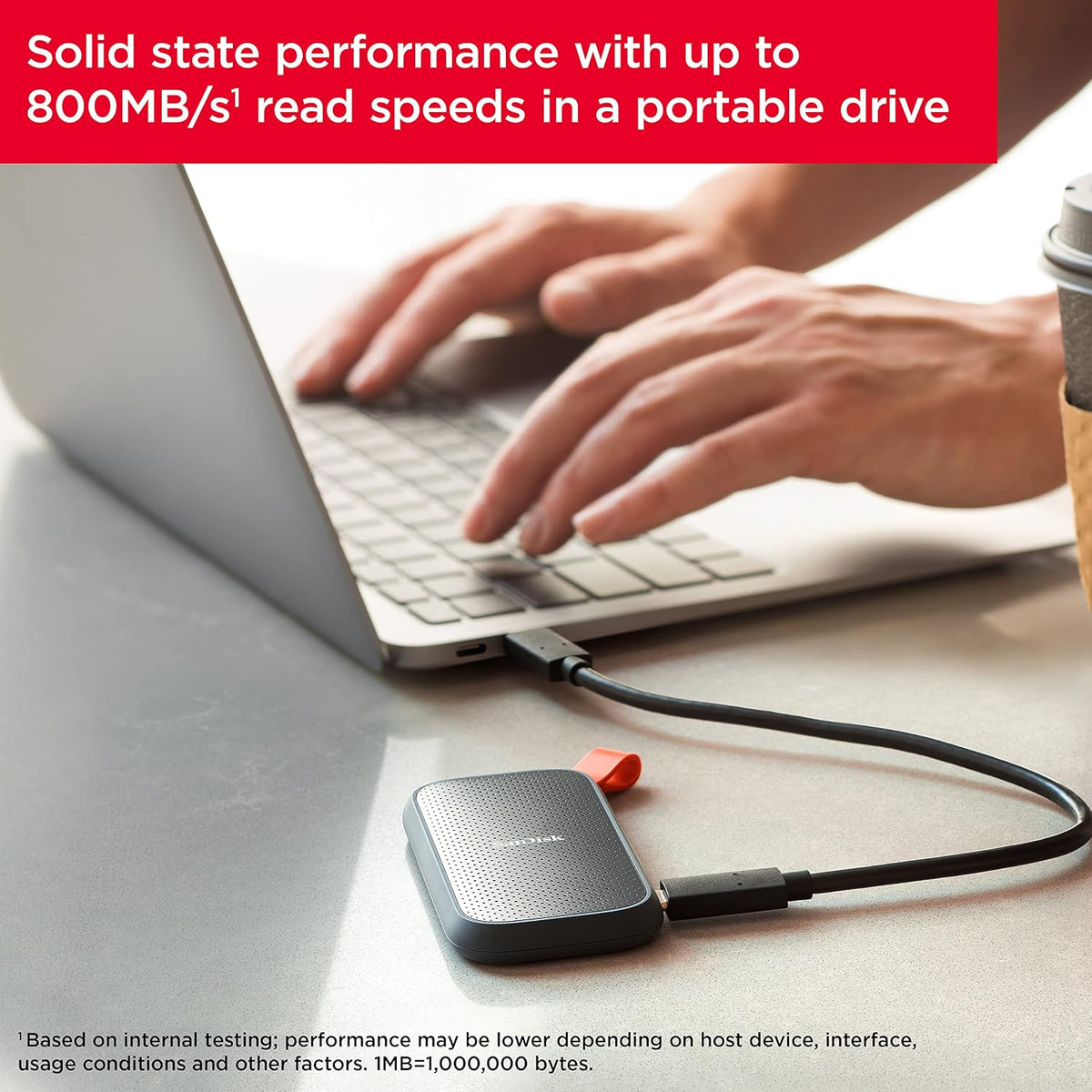 Sandisk 2TB Portable SSD, Up to 800MB/s Read Speeds, Black (Old Model)