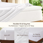 Bedsure PureWoven 100% Rayon Derived from Bamboo, King Size Sheets Set